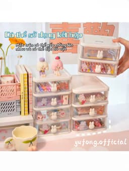 Văn Phòng Phẩm Hộp Bảo Quản Để Bàn Trong Suốt Đồ Lặt Vặt Ngăn Kéo-Loại Đựng Bút Tủ Đựng Mỹ Phẩm Băng Phụ Kiện Tóc Trẻ Em 7
