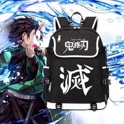 Balo nắp ngang KIMETSU NO YAIBA in hình anime chibi đi học cho nam nữ tiện lợi 2