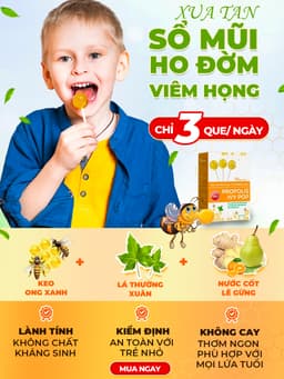 Kẹo mút ho keo ong lá thường xuân Happy Vitamin hỗ trợ ngăn ngừa ho, viêm họng, khản tiếng-  Hộp 12 Que 7