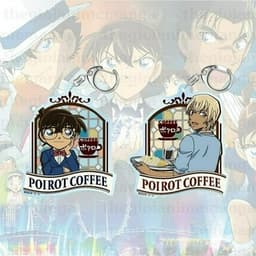 (Mua 1 tặng 1) Móc khóa DETECTIVE CONAN Thám Tứ Lừng Danh ver POIROT COFFEE keyring mica acrylic in hình anime chibi 1