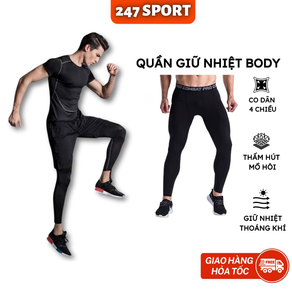 Quần giữ nhiệt nam, áo giữ nhiệt nam dài tay tập gym chơi các môn thể thao