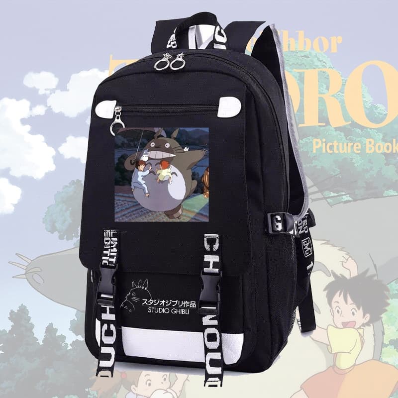 Balo nam nữ in hình TOTORO ver BAY anime chibi cặp sách đi học tiện lợi thời trang