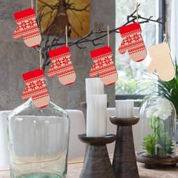 Set Bộ Tấm Gỗ Hình Cái Bao Tay Giáng Sinh KT 8.1x11cm Dùng Decor Trang Trí Tô màu Cho Giáng Sinh, Phụ Kiện DIY 5