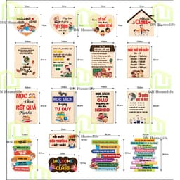 [23-29cm]  Bảng Gỗ Decor Trang Trí Lớp Học, Góc Học Tập, Mầm Non, Nhà Trường Treo Tường 4