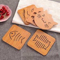Combo 5 Miếng Lót Ly, Lót Nồi Chống Nóng, Chất Liệu Bằng GỖ Chịu Nhiệt Hàng Loại Đẹp 1