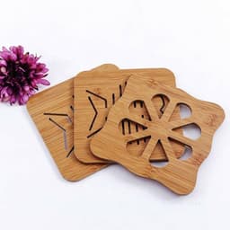 Combo 5 Miếng Lót Ly, Lót Nồi Chống Nóng, Chất Liệu Bằng GỖ Chịu Nhiệt Hàng Loại Đẹp 3