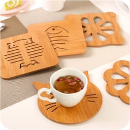Combo 5 Miếng Lót Ly, Lót Nồi Chống Nóng, Chất Liệu Bằng GỖ Chịu Nhiệt Hàng Loại Đẹp 5