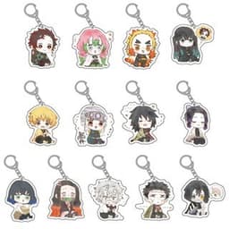 (mua 1 tặng 1) Móc khóa KIMETSU NO YAIBA ver NGỒI CUTE THANH GƯƠM DIỆT QUỶ Mica trong acrylic anime chibi 1