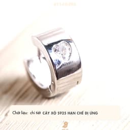 Bông Tai Cây Xỏ Bạc 925 NHÀ CÚ Hình Tim Đá Zircon Cz 5A Màu Bạc 148496 4