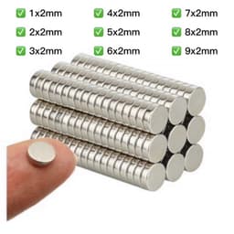 Nam châm đất hiếm N35, N42, N52 tròn, nhiều kích thước, nam châm vĩnh cửu trắng (15 viên). 2