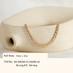 Vòng Tay NHÀ CÚ Vuông Đá Nhỏ Màu Vàng Nữ Tính 3141 4