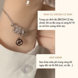 Vòng Tay NHÀ CÚ Dây Rút Đính Đá Cz Ánh Pha Lê Khối Trụ Cá Tính 3365 3