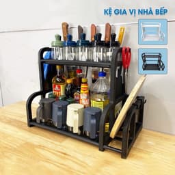 Kệ Đựng Gia Vị Nhà Bếp Chữ B, Kệ Đựng Đồ Dùng Nhà Bếp, kệ gia vị 2 tầng tiện ích 1