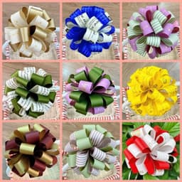 Nơ Tú Cầu Gắn Giỏ Quà Tặng - Giỏ Hoa Quả Nơ Trang Trí Sang Trọng. 1