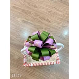 Nơ Tú Cầu Gắn Giỏ Quà Tặng - Giỏ Hoa Quả Nơ Trang Trí Sang Trọng. 4