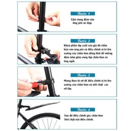 Chắn bùn xe đạp thể thao, Dè xe đạp gắn trục yên điều chỉnh lên xuống linh hoạt - CB03_gantruc 6