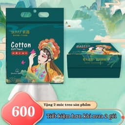 Combo 3 Bịch Khăn Mặt Khô Cotton Khăn Mặt Đa Năng Dạng Rút Chất Liệu Bông Tự Nhiên Bịch 600gam  VINBEO-[AL06] 2