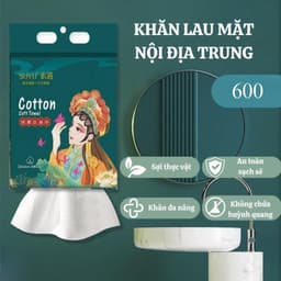 Combo 3 Bịch Khăn Mặt Khô Cotton Khăn Mặt Đa Năng Dạng Rút Chất Liệu Bông Tự Nhiên Bịch 600gam  VINBEO-[AL06] 6