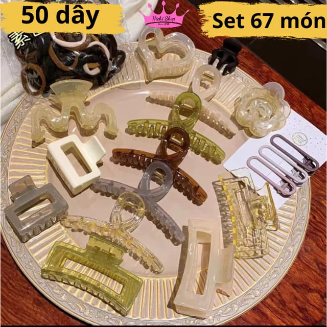 Set kẹp tóc 67 món, Bộ kẹp tóc 67 chi tiết dùng vài năm mới hết,nhựa cứng trong, bền chắc và đẹp