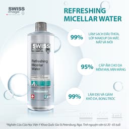 Nước Tẩy Trang Swiss Image  Sạch Sâu Cho Da Hỗn Hợp & Da Dầu 400ml Refreshing Micellar Water 400ml 2
