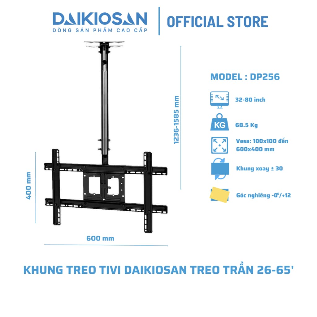 Khung treo tivi thả trần Daikiosan DP256