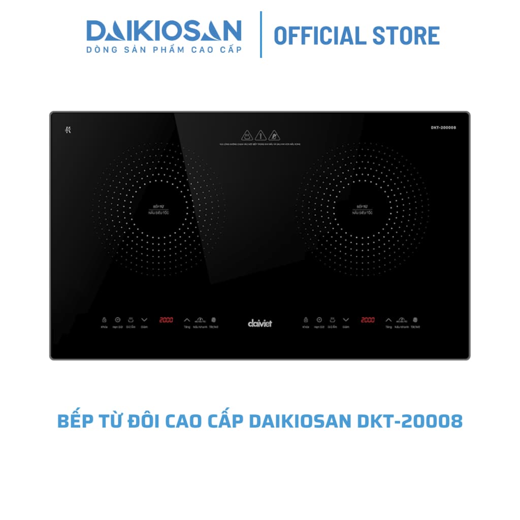 Bếp điện từ đôi Daikiosan DKT-200008 công suất 4000W Chính hãng