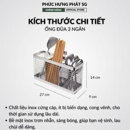 Ống Thưa Đựng Đũa Muỗng Giá Để Đũa Thìa Đủ Loại (1 - 2 - 3 ngăn) 4