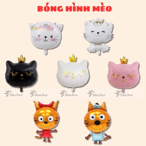 Bóng hình mèo trang trí sinh nhật