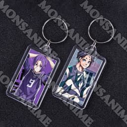 ( VUÔNG ) Móc khóa mica IN HÌNH BLUE LOCK ver BIỂU CẢM anime chibi xinh xắn tiện lợi dễ thương 3