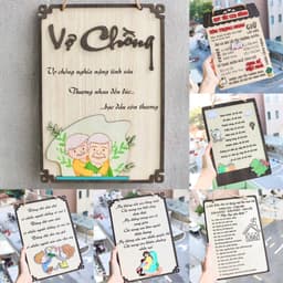 Bảng Gỗ Qui tắc gia đình hạnh phúc, vợ chồng, câu nói hay ý nghĩa gia đình decor trang trí nhà cửa 4