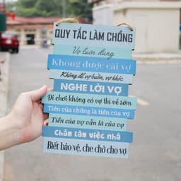 Bảng Gỗ Qui tắc gia đình hạnh phúc, vợ chồng, câu nói hay ý nghĩa gia đình decor trang trí nhà cửa 9