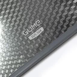 Thớt 2 mặt Gume inox 304 và gỗ mun cao cấp Thớt hai mặt 43,5 x 26 x 2cm Thớt inox 8