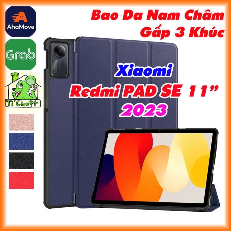[Ảnh Thật] Bao Da MTB Xia0mi REDMI PAD SE 11" 2023 Gấp 3 Khúc Lưng Cứng Có Nam Châm