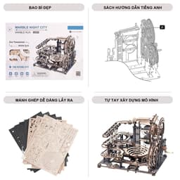 Đường Trượt Bi Lăn Marble Night City- Đồ Chơi Mô Hình Gỗ 3D Tự Lắp Ráp ROBOTIME ROKR 3