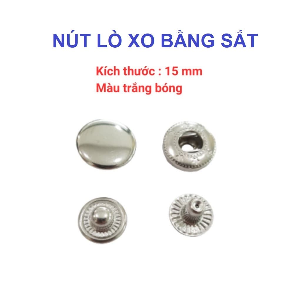 Nút bấm 4 thành phần (nút bóp, nút lò xo) Bằng SẮT Size 10mm,12mm,15mm Dùng làm đồ thủ công