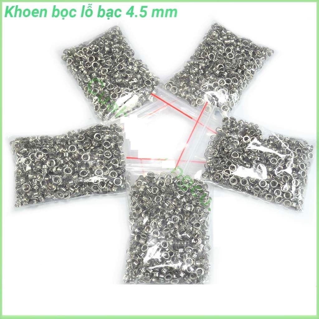 Khoen ore mắt cáo 4.5mm 5mm 5.5mm Khoen sắt xi Màu bạc Có long đền BỊCH LỚN Dùng đóng túi giấy,sáp thơm,thẻ tag,bao bì