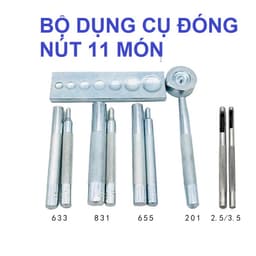 Dụng cụ đóng nút bấm 4 thành phần (nút lò xo 10/12/15mm + nút chén 15mm) gồm 11 món Hàng nhập 1