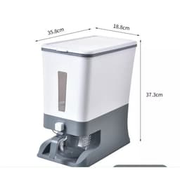 Hộp đựng gạo - Thùng đựng gạo tiện ích 10kg Hokori Việt Nhật 5338. Có cốc đong gạo. Nút bấm lấy gạo tự động. 4