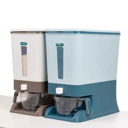 Hộp đựng gạo - Thùng đựng gạo tiện ích 10kg Hokori Việt Nhật 5338. Có cốc đong gạo. Nút bấm lấy gạo tự động. 5
