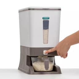 Hộp đựng gạo - Thùng đựng gạo tiện ích 10kg Hokori Việt Nhật 5338. Có cốc đong gạo. Nút bấm lấy gạo tự động. 6