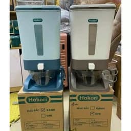 Hộp đựng gạo - Thùng đựng gạo tiện ích 10kg Hokori Việt Nhật 5338. Có cốc đong gạo. Nút bấm lấy gạo tự động. 3