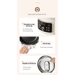(GIÁ XẢ) Nồi Áp Suất Điện Đa Năng Midea MPC40110APA - Dung Tích 4L, 1000W, Tích Hợp Đa Chức Năng, Hẹn Giờ, Khóa An Toàn 3