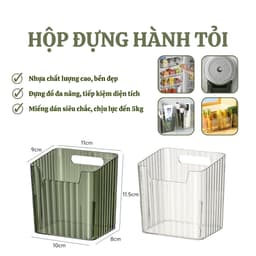 Hộp Nhựa Đựng Hành Tỏi, Hoa Qủa Để Tủ Lạnh Có Móc Dán Treo Tường 2
