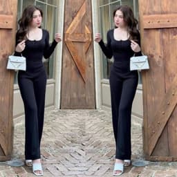 Đồ Bộ Nữ Bigsize LIMO Áo Tay Dài Quần Dài Thun Gân Tăm Lạnh Thu Đông Set Đồ Nữ Mặc Nhà Đi Chơi TL68 2