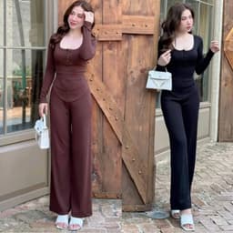 Đồ Bộ Nữ Bigsize LIMO Áo Tay Dài Quần Dài Thun Gân Tăm Lạnh Thu Đông Set Đồ Nữ Mặc Nhà Đi Chơi TL68 4