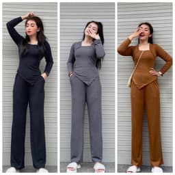Đồ Bộ Nữ Bigsize LIMO Áo Tay Dài Quần Dài Thun Gân Tăm Lạnh Thu Đông Set Đồ Nữ Mặc Nhà Đi Chơi TL68 6