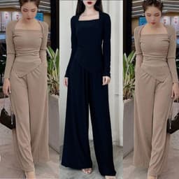 Đồ Bộ Nữ Bigsize LIMO Áo Tay Dài Quần Dài Thun Gân Tăm Lạnh Thu Đông Set Đồ Nữ Mặc Nhà Đi Chơi TL68 5