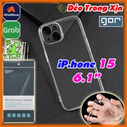 [Chính Hãng GOR-Ảnh Thật] Ốp Lưng iPhone 15 màn 6.1" Silicon Dẻo Trong Suốt 1