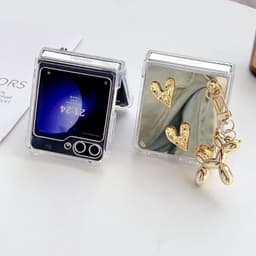 [CÓ SẴN] Ốp Z Flip8 - Z Flip4 - Z Flip3 - Flip6 5G tráng gương chống sốc charm tim cá tính kèm móc khóa poodle dễ thương 6