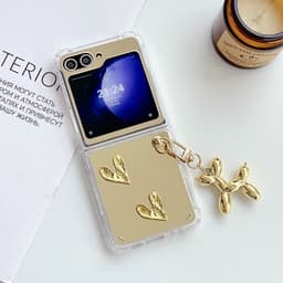[CÓ SẴN] Ốp Z Flip8 - Z Flip4 - Z Flip3 - Flip6 5G tráng gương chống sốc charm tim cá tính kèm móc khóa poodle dễ thương 8